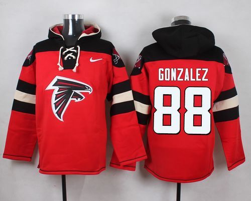 Nike Falcons 88 Tony Gonzalez Red Hooded Jersey