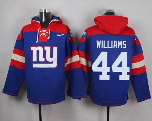 Nike Giants 44 Andre Williams Blue Hooded Jersey