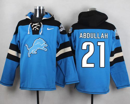 Nike Lions 21 Ameer Abdullah Light Blue Hooded Jersey
