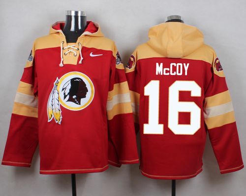 Nike Redskins 16 Colt McCoy Red Hooded Jersey - Click Image to Close