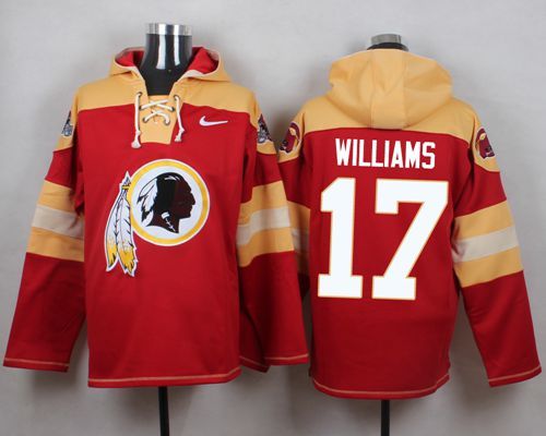 Nike Redskins 17 Doug Williams Red Hooded Jersey