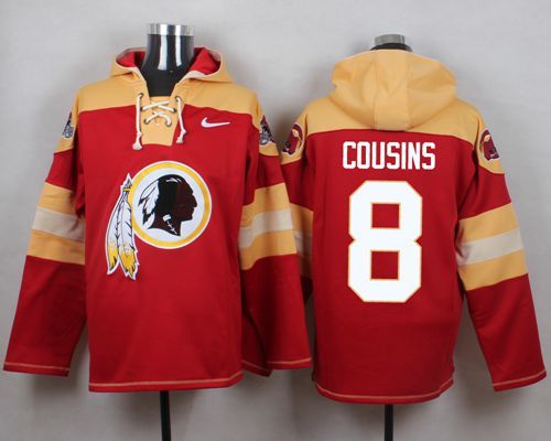 Nike Redskins 8 Kirk Cousins Red Hooded Jersey
