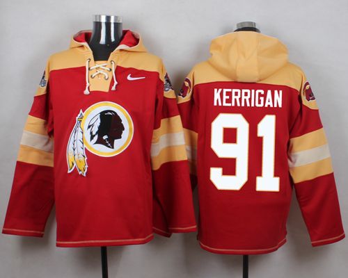 Nike Redskins 91 Ryan Kerrigan Red Hooded Jersey