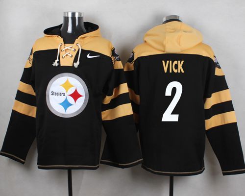 Nike Steelers 2 Mike Vick Black Hooded Jersey - Click Image to Close