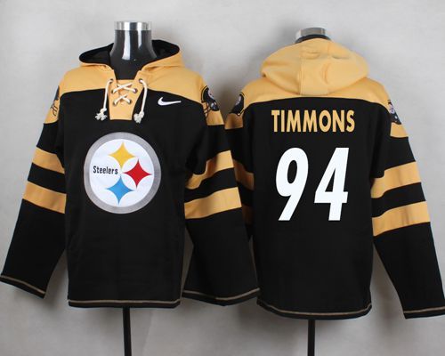 Nike Steelers 94 Lawrence Timmons Black Hooded Jersey