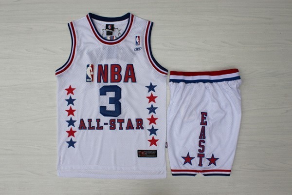 2003 All Star 3 Iverson White Throwback Jerseys(With Shorts)