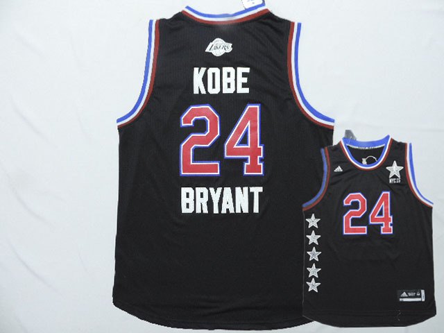 2015 NBA All Star NYC Western Conference 24 Kobe Bryant Black Jerseys