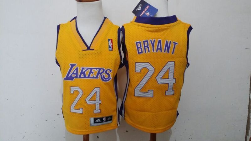 Lakers 24 Kobe Bryant Yellow Toddler Jersey