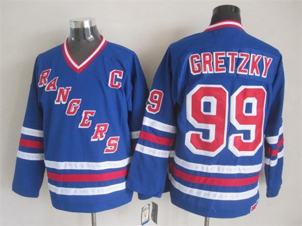 Rangers 99 Gretzky Blue CCM Jerseys