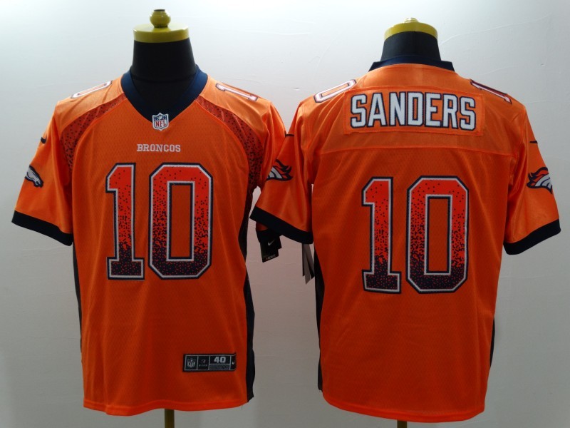 Nike Broncos 10 Sanders Orange Drift Fashion Elite Jerseys
