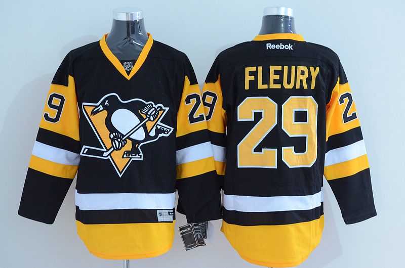 Penguins 29 Fleury Black Jerseys