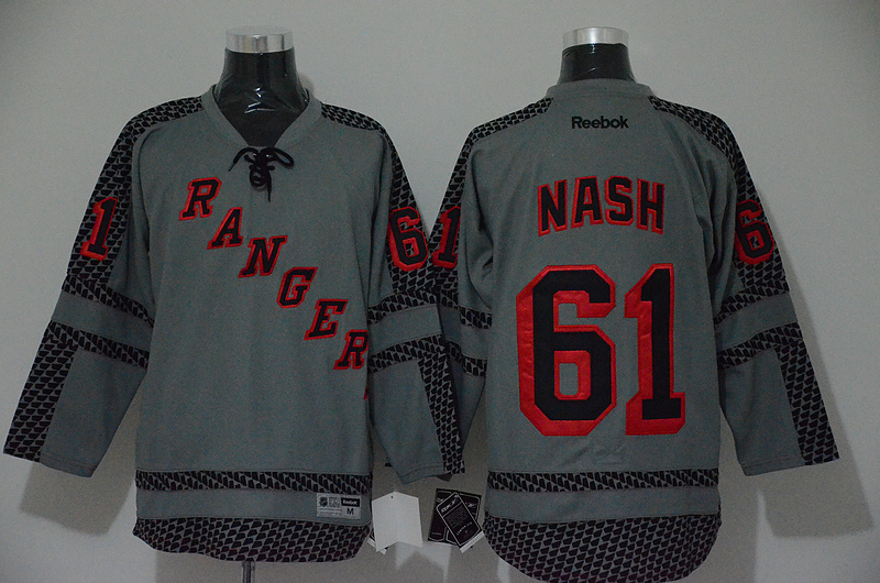 Rangers 61 Nash Charcoal Cross Check Premier Fashion Jerseys