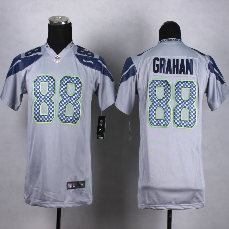 Nike Seahawks 88 Jimmy Graham Grey Youth Game Jerseys