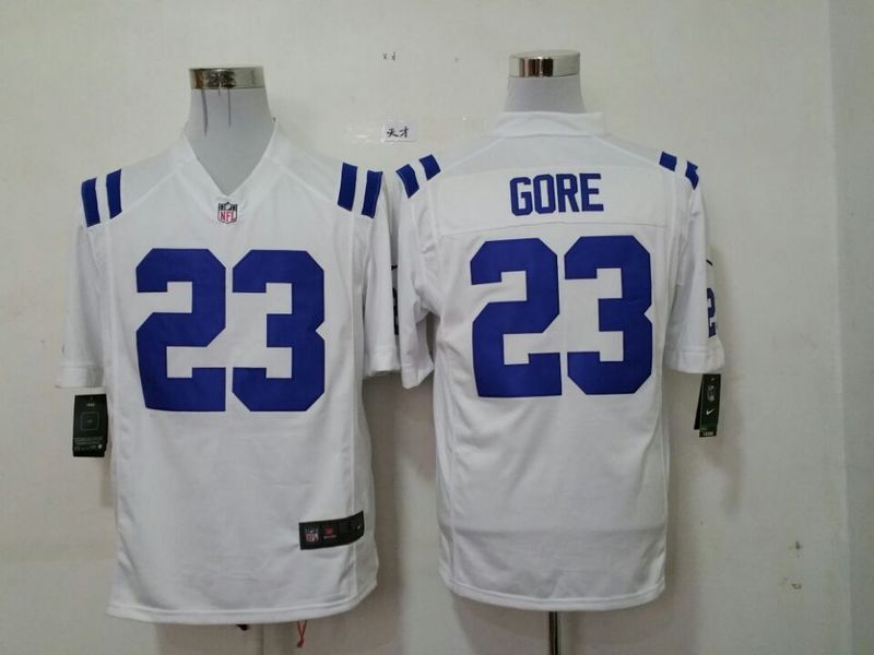 Nike Colts 23 Frank Gore White Game Jersey - Click Image to Close