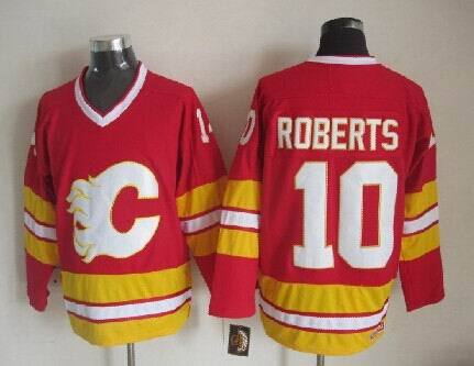 Flames 10 Roberts Red CCM Jerseys