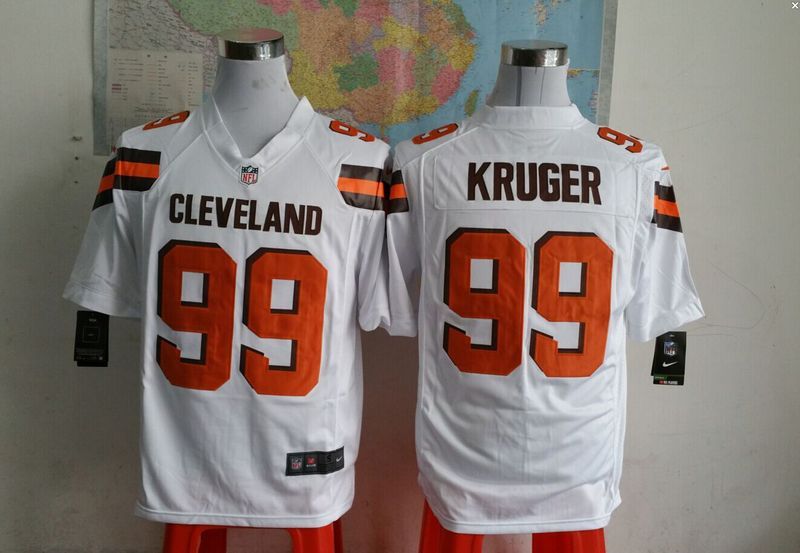 Nike Browns 99 Paul Kruger White Game Jersey