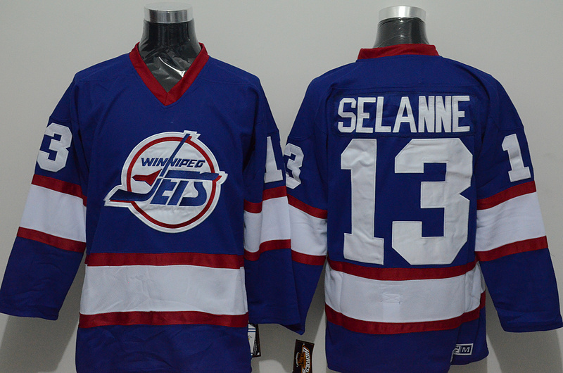 Jets 13 Selanne Blue New Jersey - Click Image to Close