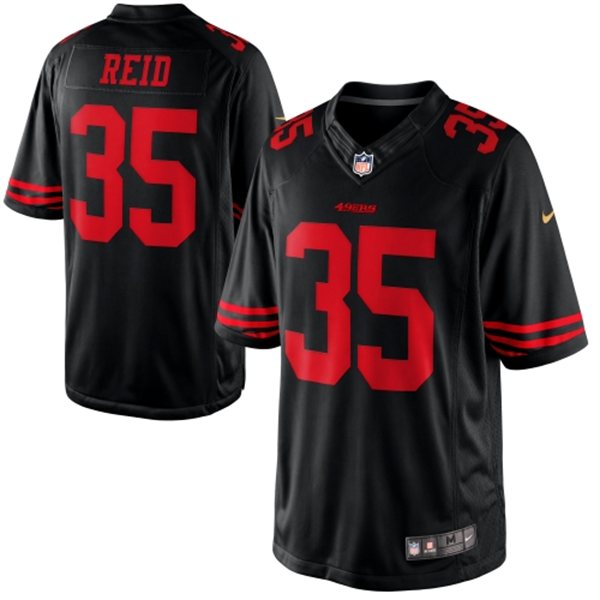 Nike 49ers 35 Reid Black Limited Jersey