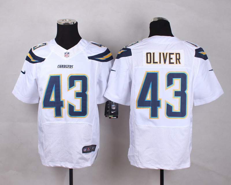 Nike Chargers 43 Branden Oliver White Elite Jersey