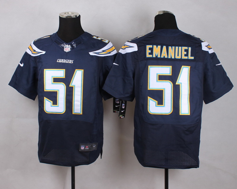 Nike Chargers 51 Kyle Emanuel Dark Blue Elite Jersey - Click Image to Close