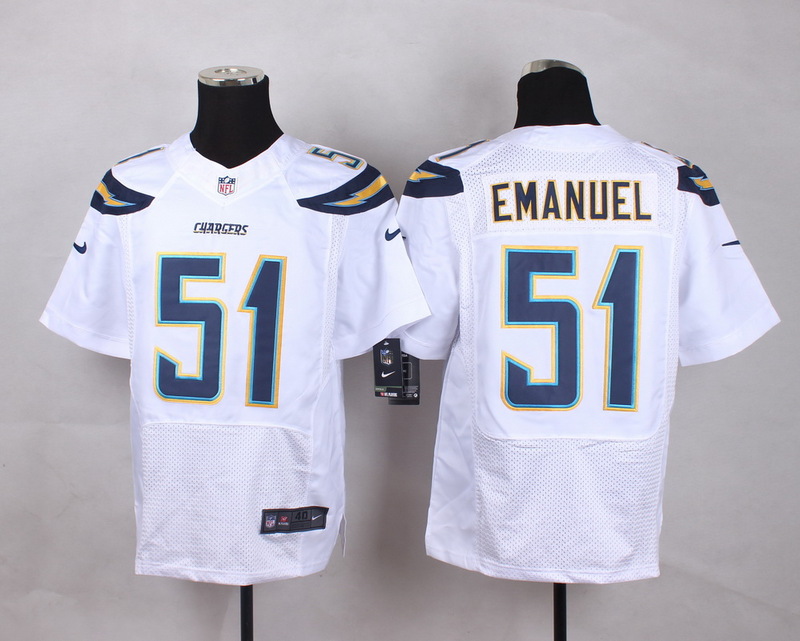 Nike Chargers 51 Kyle Emanuel White Elite Jersey