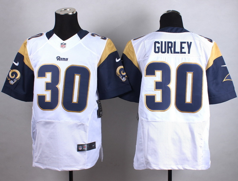 Nike Rams 30 Todd Gurley White Elite Jersey