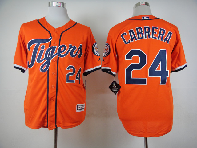 Tigers 24 Cabrera Orange New Cool Base Jersey