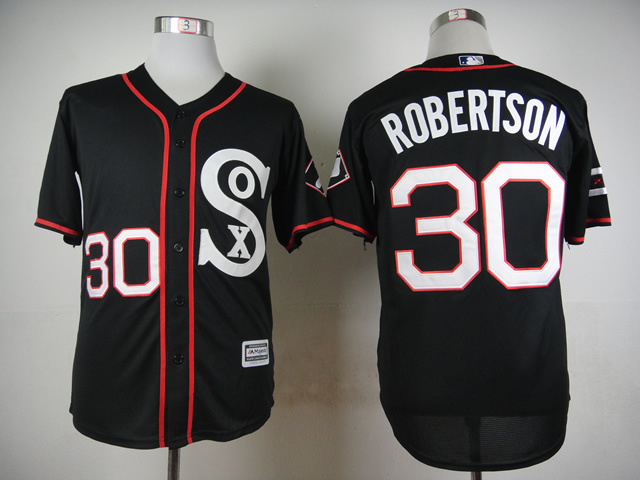 White Sox 30 Robertson Black New Cool Base Jersey