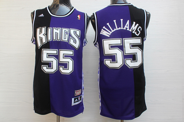 Kings 55 Williams Black&Purple Hardwood Classics Jersey