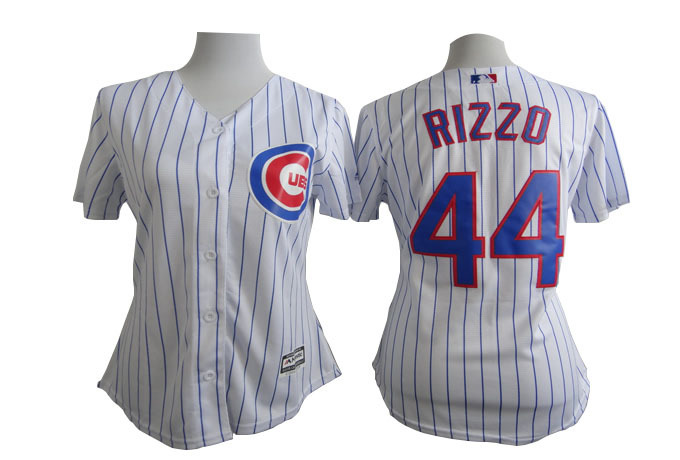 Cubs 44 Rizzo White Women Jersey - Click Image to Close