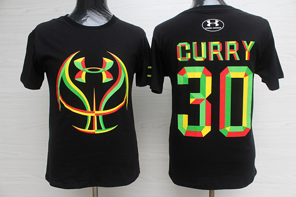 Warriors 30 Curry Black Fashion T Shirt