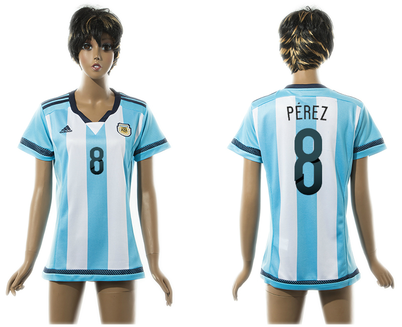 2015-16 Argentina 8 PEREZ Home Women Thailand Jersey