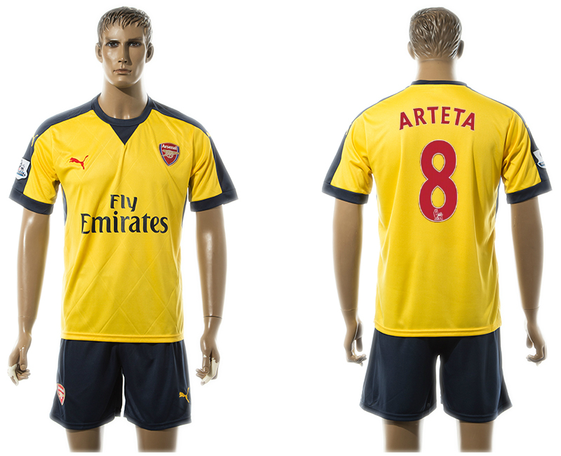 2015-16 Arsenal 8 ARTETA Away Jersey
