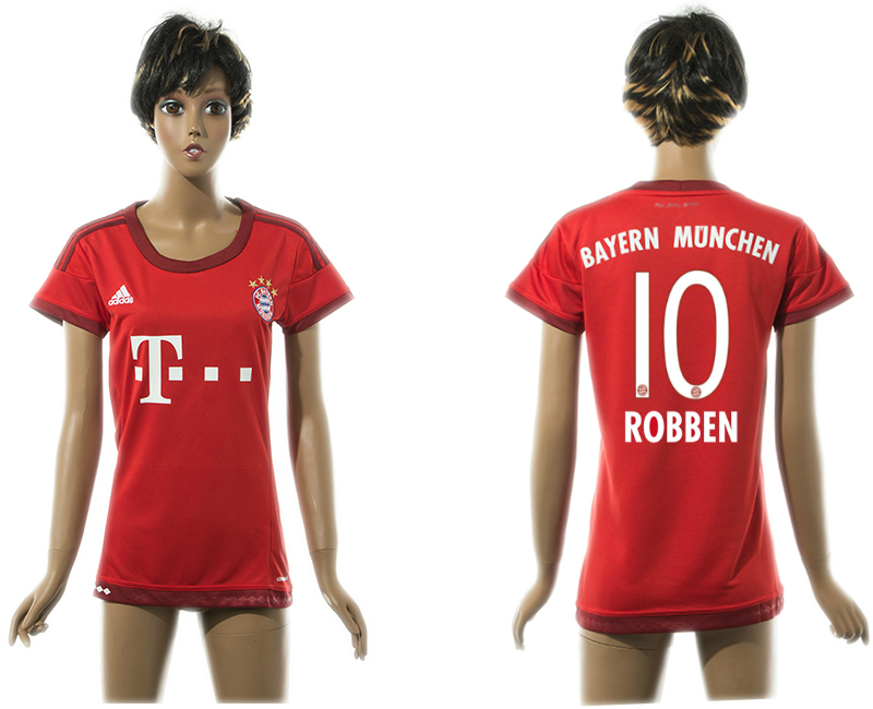 2015-16 Bayern Munchen 10 ROBBEN Home Women Jersey
