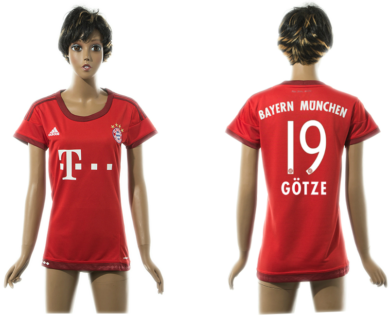 2015-16 Bayern Munchen 19 GOTZE Home Women Jersey