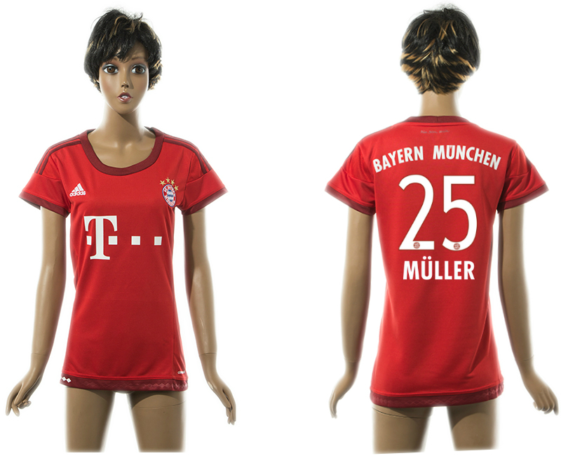 2015-16 Bayern Munchen 25 MULLER Home Women Jersey