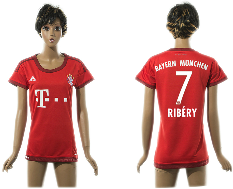 2015-16 Bayern Munchen 7 RIBERY Home Women Jersey