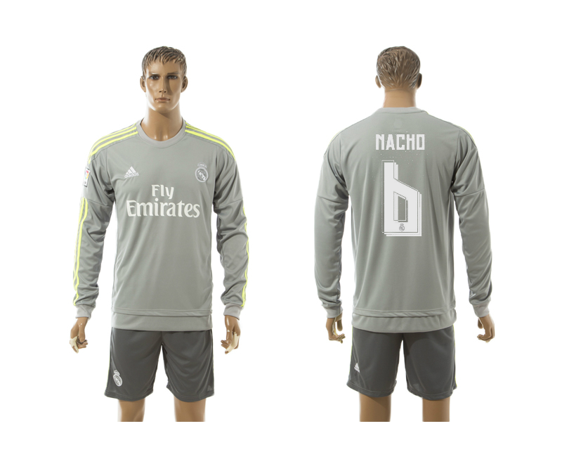 2015-16 Real Madrid 6 MACHO Away Long Sleeve Jersey