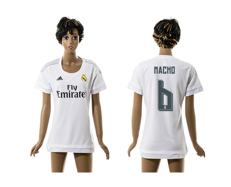 2015-16 Real Madrid 6 MACHO Home Women Thailand Jersey