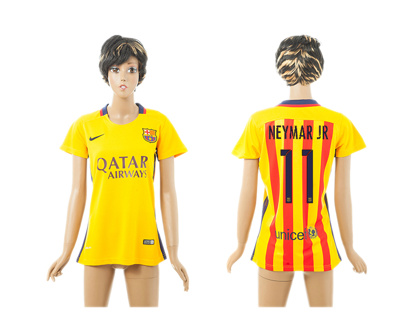 2015-16 Barcelona 11 NEYMAR JR Away Women Jersey