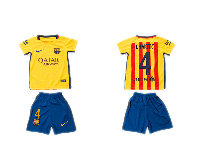 2015-16 Barcelona 4 I.RAKITIC Away Youth Jersey
