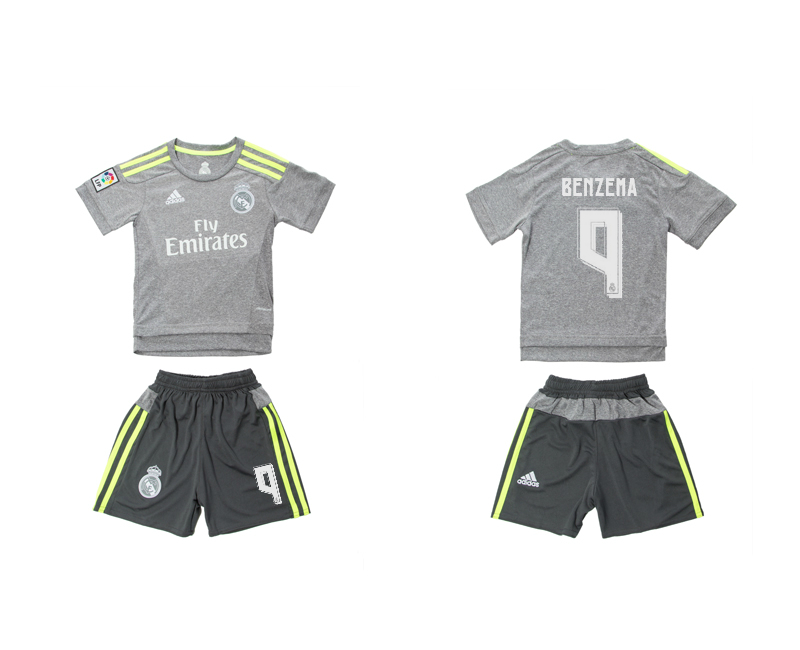 2015-16 Real Madrid 9 BENZEMA Away Youth Jersey