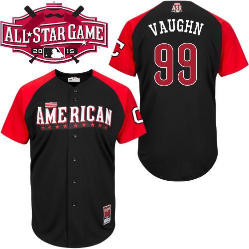 American League Indians 99 Vaughn Black 2015 All Star Jersey