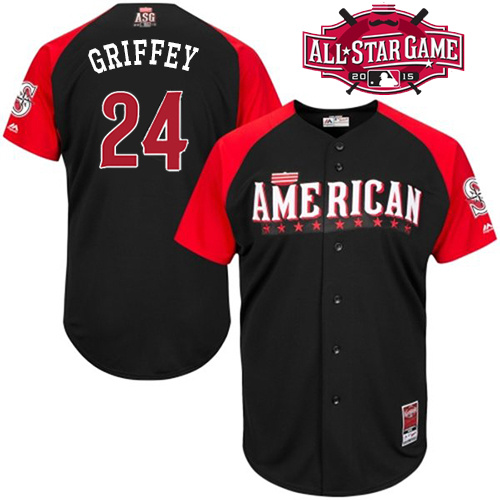 American League Mariners 24 Griffey Black 2015 All Star Jersey