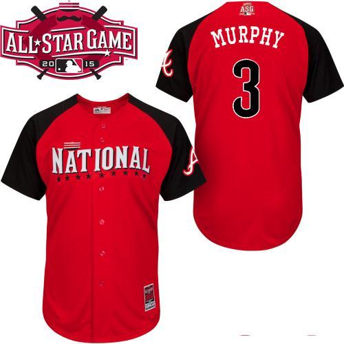 National League Braves 3 Murphy Red 2015 All Star Jersey