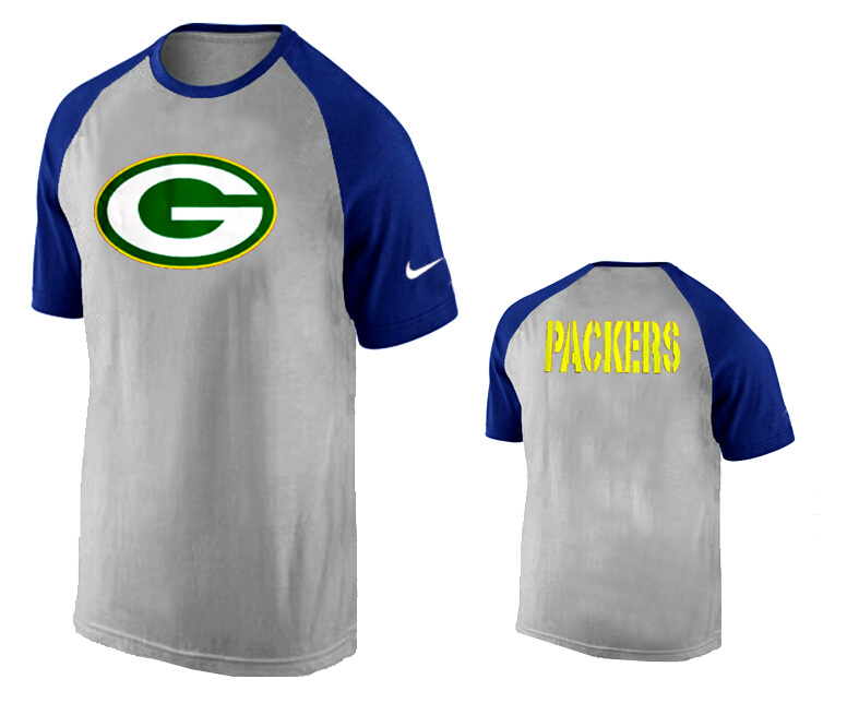 Nike Green Bay Packers Ash Tri Big Play Raglan T Shirt Grey
