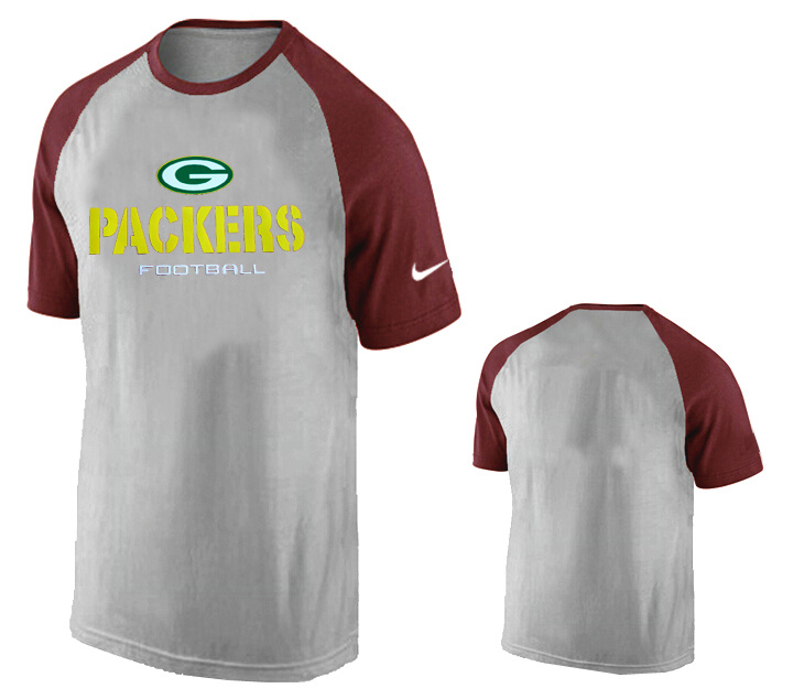 Nike Green Bay Packers Ash Tri Big Play Raglan T Shirt Grey06