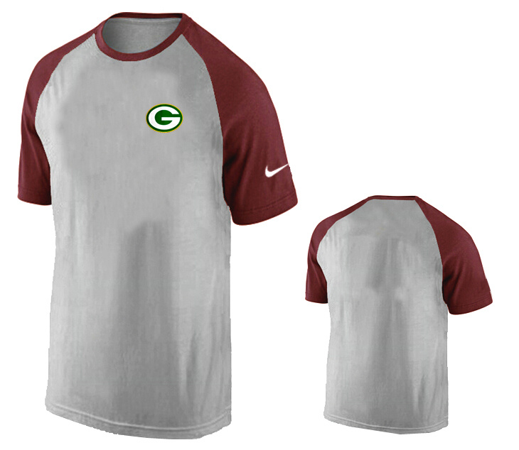 Nike Green Bay Packers Ash Tri Big Play Raglan T Shirt Grey11