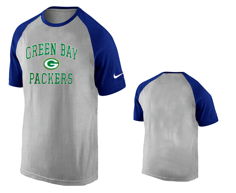 Nike Green Bay Packers Ash Tri Big Play Raglan T Shirt Grey14