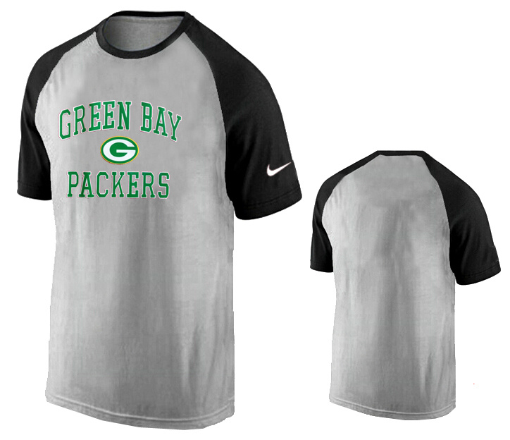 Nike Green Bay Packers Ash Tri Big Play Raglan T Shirt Grey16